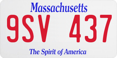 MA license plate 9SV437