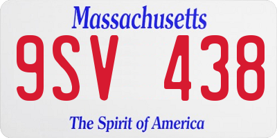 MA license plate 9SV438