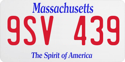 MA license plate 9SV439