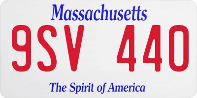 MA license plate 9SV440