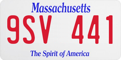 MA license plate 9SV441