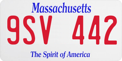 MA license plate 9SV442