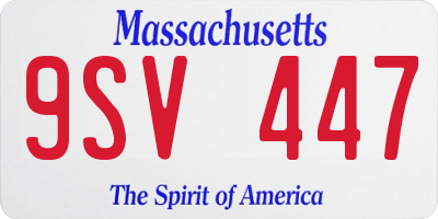 MA license plate 9SV447