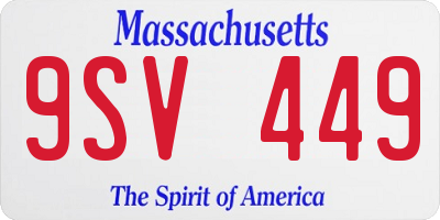 MA license plate 9SV449