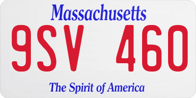 MA license plate 9SV460