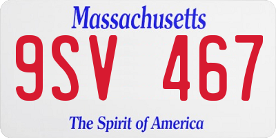 MA license plate 9SV467