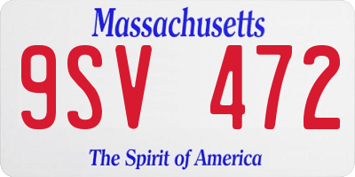 MA license plate 9SV472