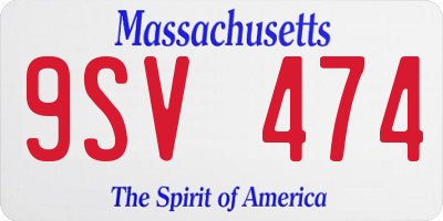 MA license plate 9SV474