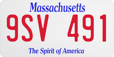 MA license plate 9SV491