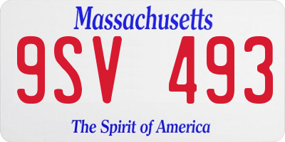 MA license plate 9SV493