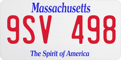 MA license plate 9SV498