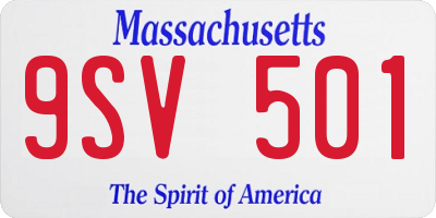 MA license plate 9SV501