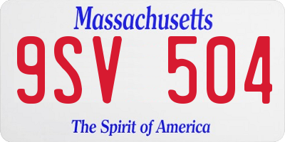 MA license plate 9SV504