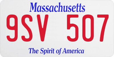 MA license plate 9SV507