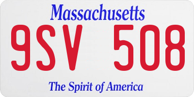 MA license plate 9SV508
