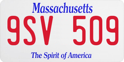 MA license plate 9SV509