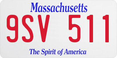 MA license plate 9SV511