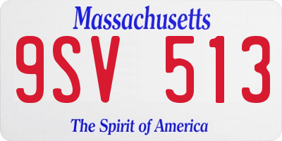 MA license plate 9SV513