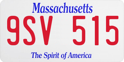 MA license plate 9SV515