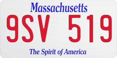 MA license plate 9SV519