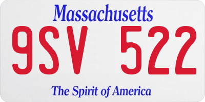 MA license plate 9SV522