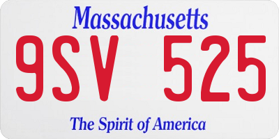 MA license plate 9SV525
