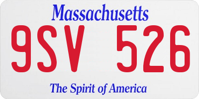 MA license plate 9SV526