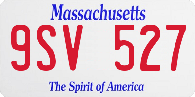 MA license plate 9SV527