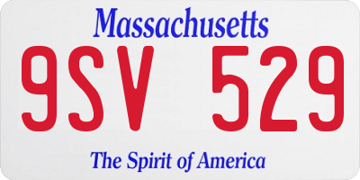 MA license plate 9SV529