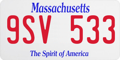 MA license plate 9SV533