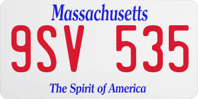 MA license plate 9SV535