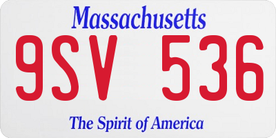 MA license plate 9SV536