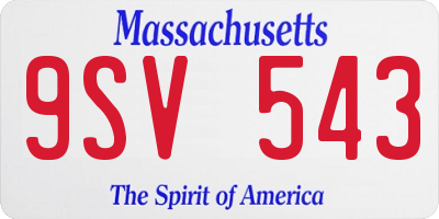 MA license plate 9SV543