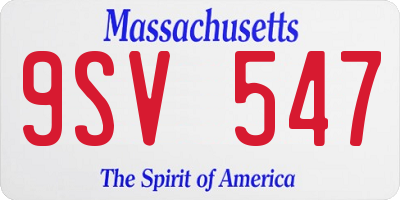 MA license plate 9SV547