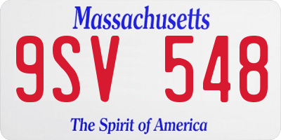 MA license plate 9SV548