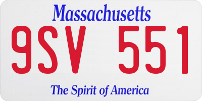 MA license plate 9SV551