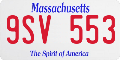 MA license plate 9SV553