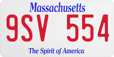 MA license plate 9SV554