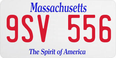 MA license plate 9SV556