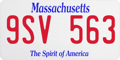 MA license plate 9SV563