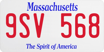 MA license plate 9SV568