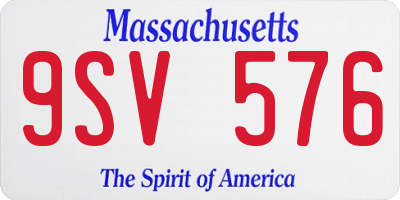 MA license plate 9SV576