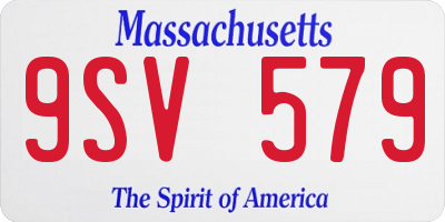 MA license plate 9SV579