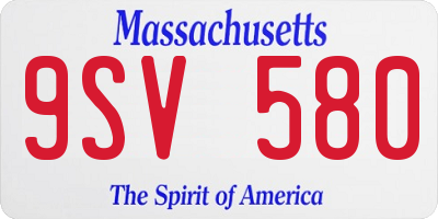 MA license plate 9SV580