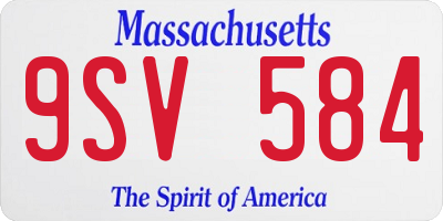 MA license plate 9SV584