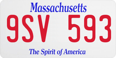 MA license plate 9SV593