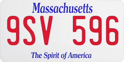 MA license plate 9SV596