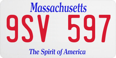 MA license plate 9SV597