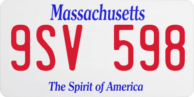MA license plate 9SV598