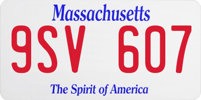 MA license plate 9SV607